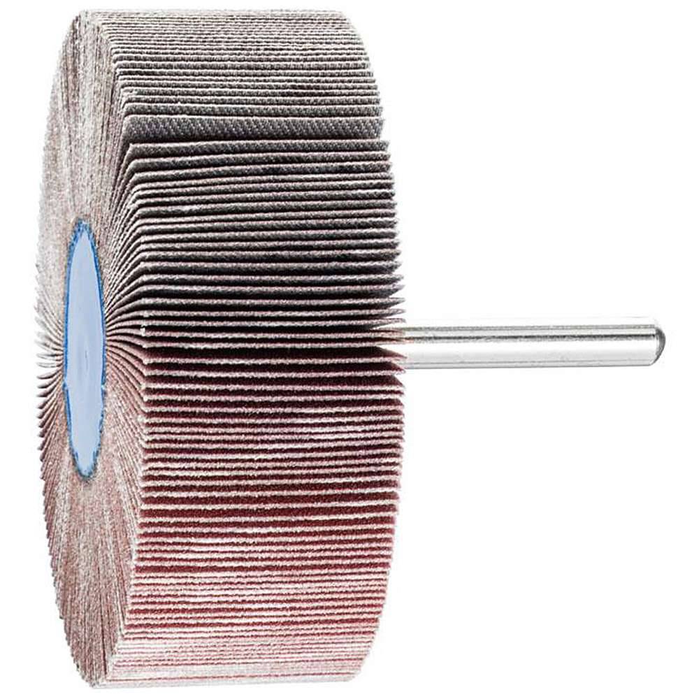 Fächerschleifer - PFERD - Korund A - Schaft-Ø 6 x 40 mm - Korngröße 240 - Bezeichnung F 8030/6 A 240 - Maße (D x T) 80 x 30 mm - empf. Drehzahl 4