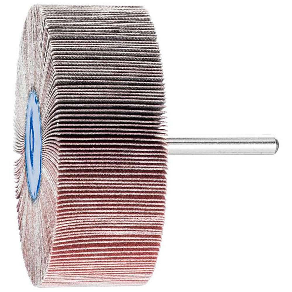 Fächerschleifer - PFERD - Korund A - Schaft-Ø 6 x 40 mm - Korngröße 320 - Bezeichnung F 8030/6 A 320 - Maße (D x T) 80 x 30 mm - empf. Drehzahl 4
