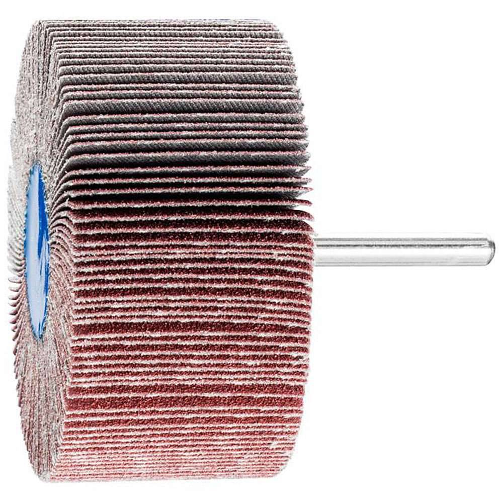 Fächerschleifer - PFERD - Korund A - Schaft-Ø 6 x 40 mm - Korngröße 80 - Bezeichnung F 8040/6 A 80 - Maße (D x T) 80 x 40 mm - empf. Drehzahl 480