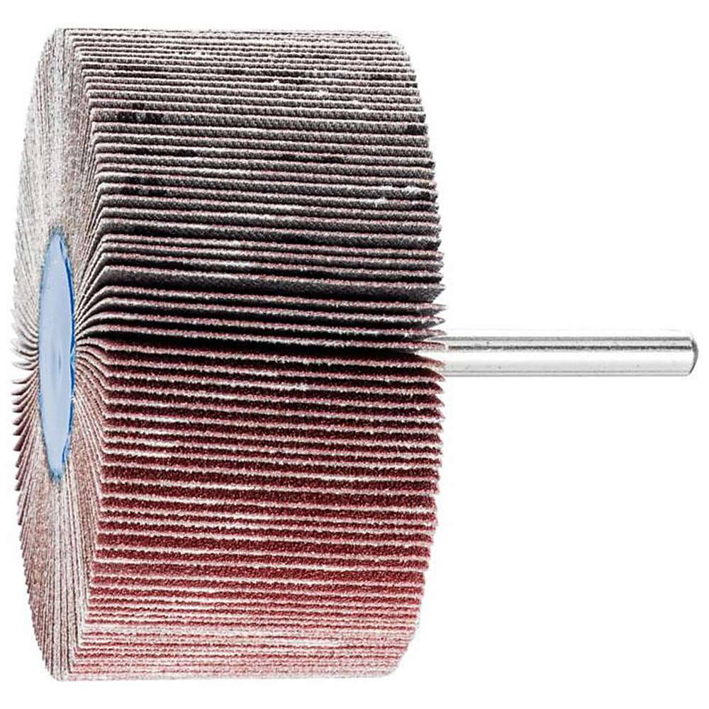 Fächerschleifer - PFERD - Korund A - Schaft-Ø 6 x 40 mm - Korngröße 120 - Bezeichnung F 8040/6 A 120 - Maße (D x T) 80 x 40 mm - empf. Drehzahl 4