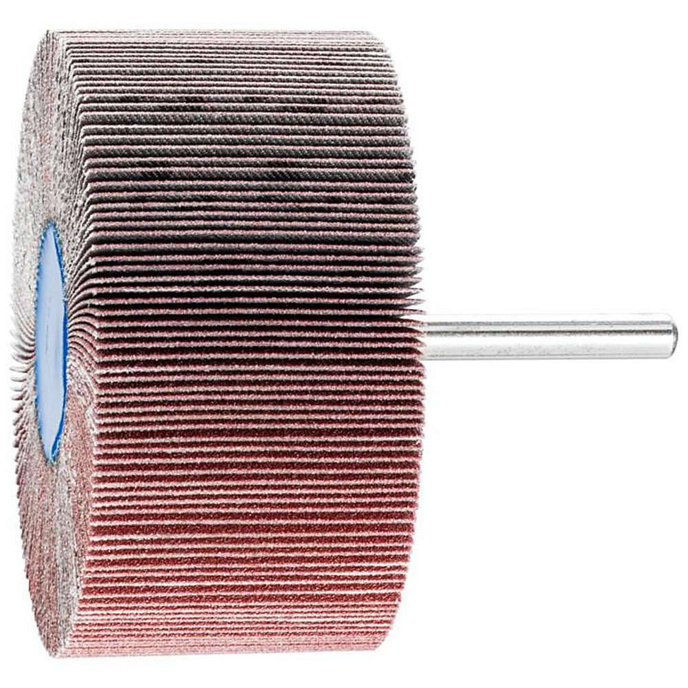 Fächerschleifer - PFERD - Korund A - Schaft-Ø 6 x 40 mm - Korngröße 150 - Bezeichnung F 8040/6 A 150 - Maße (D x T) 80 x 40 mm - empf. Drehzahl 4