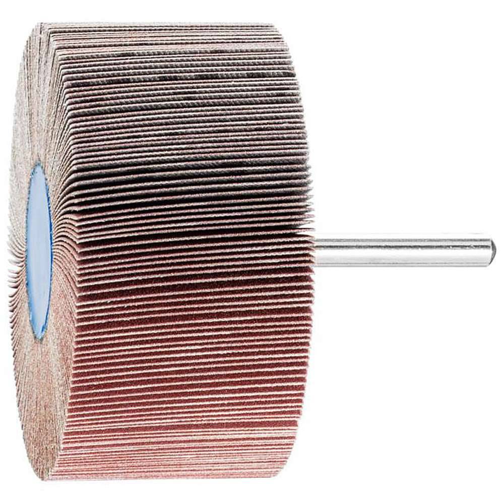 Fächerschleifer - PFERD - Korund A - Schaft-Ø 6 x 40 mm - Korngröße 240 - Bezeichnung F 8040/6 A 240 - Maße (D x T) 80 x 40 mm - empf. Drehzahl 4
