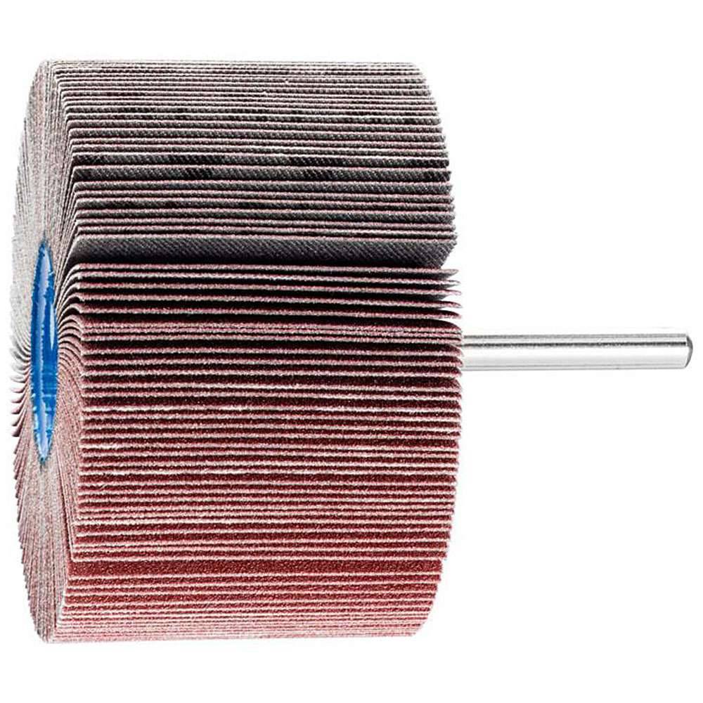 Fächerschleifer - PFERD - Korund A - Schaft-Ø 6 x 40 mm - Korngröße 150 - Bezeichnung F 8050/6 A 150 - Maße (D x T) 80 x 50 mm - empf. Drehzahl 4