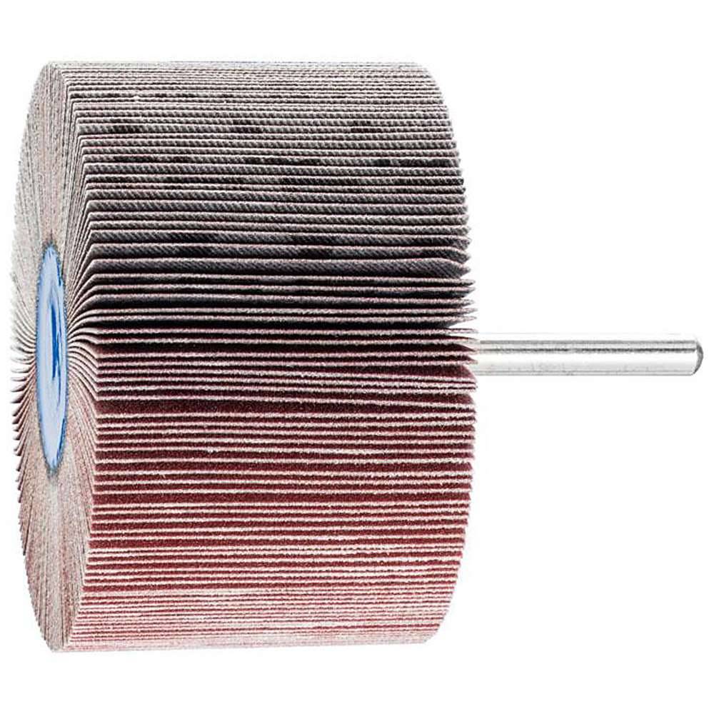 Fächerschleifer - PFERD - Korund A - Schaft-Ø 6 x 40 mm - Korngröße 240 - Bezeichnung F 8050/6 A 240 - Maße (D x T) 80 x 50 mm - empf. Drehzahl 4