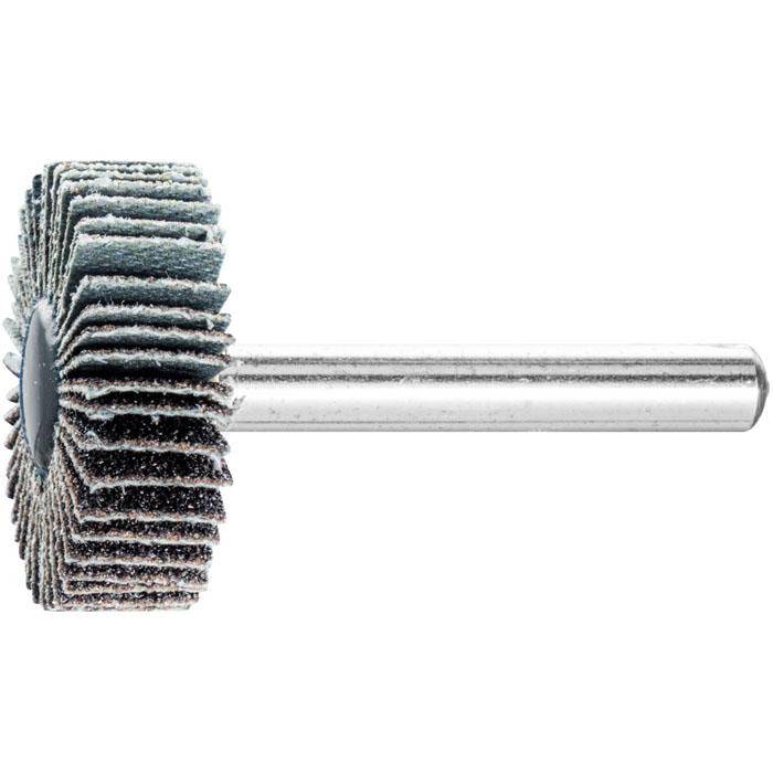 Fächerschleifer - PFERD - Siliciumcarbid - Schaft-Ø 6 x 40 mm - Korngröße 80 - Bezeichnung F 3010/6 SiC 80 - Maße (D x T) 30 x 10 mm - empf. Dreh