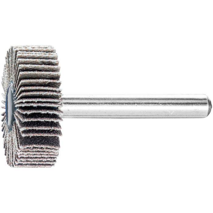 Fächerschleifer - PFERD - Siliciumcarbid - Schaft-Ø 6 x 40 mm - Korngröße 150 - Bezeichnung F 3010/6 SiC 150 - Maße (D x T) 30 x 10 mm - empf. Dr