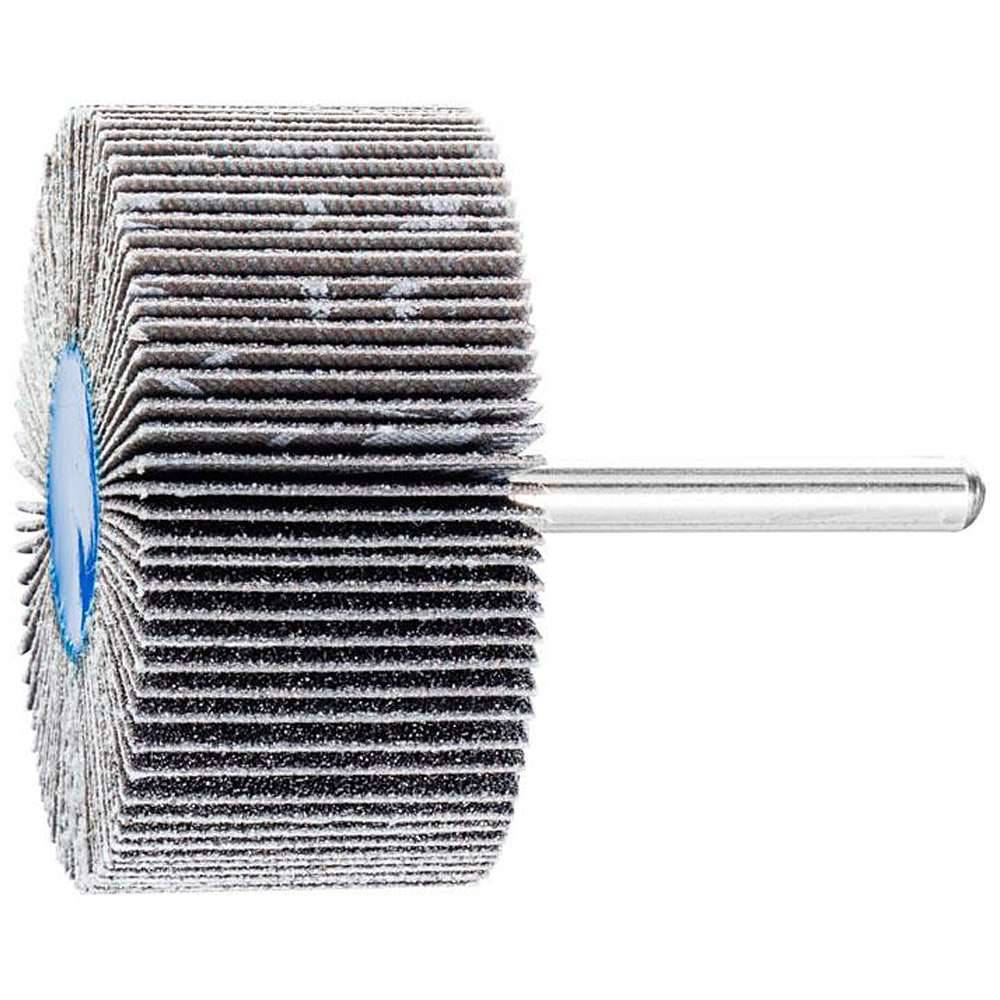Fächerschleifer - PFERD - Siliciumcarbid - Schaft-Ø 6 x 40 mm - Korngröße 80 - Bezeichnung F 6030/6 SiC 80 - Maße (D x T) 60 x 30 mm - empf. Dreh