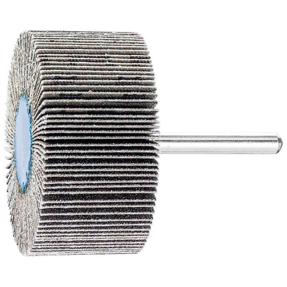 Fächerschleifer - PFERD - Siliciumcarbid - Schaft-Ø 6 x 40 mm - Korngröße 120 - Bezeichnung F 6030/6 SiC 120 - Maße (D x T) 60 x 30 mm - empf. Dr