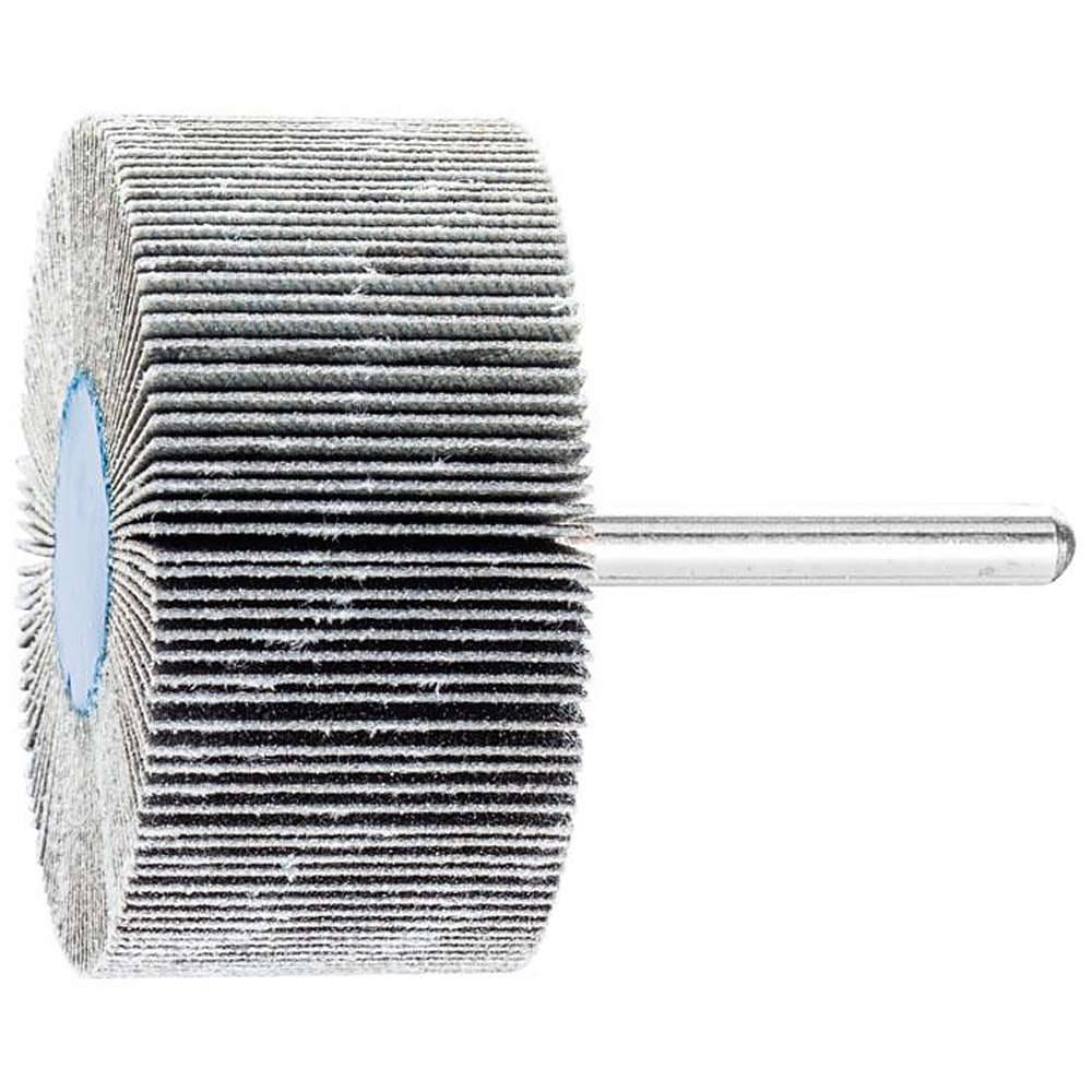 Fächerschleifer - PFERD - Siliciumcarbid - Schaft-Ø 6 x 40 mm - Korngröße 150 - Bezeichnung F 6030/6 SiC 150 - Maße (D x T) 60 x 30 mm - empf. Dr