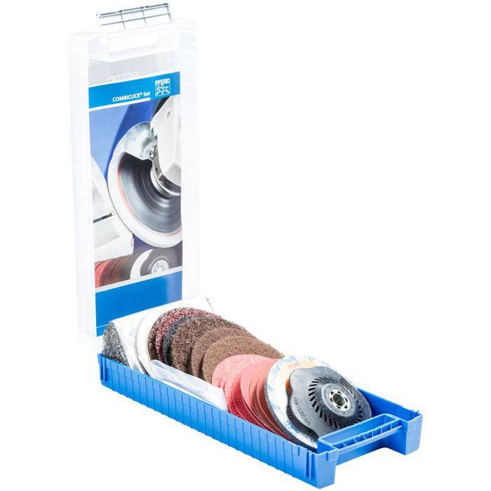 Schleifscheiben-Set - PFERD COMBICLICK® - Scheiben-Ø 125 mm - Gewinde 5/8" - inkl. Stützteller