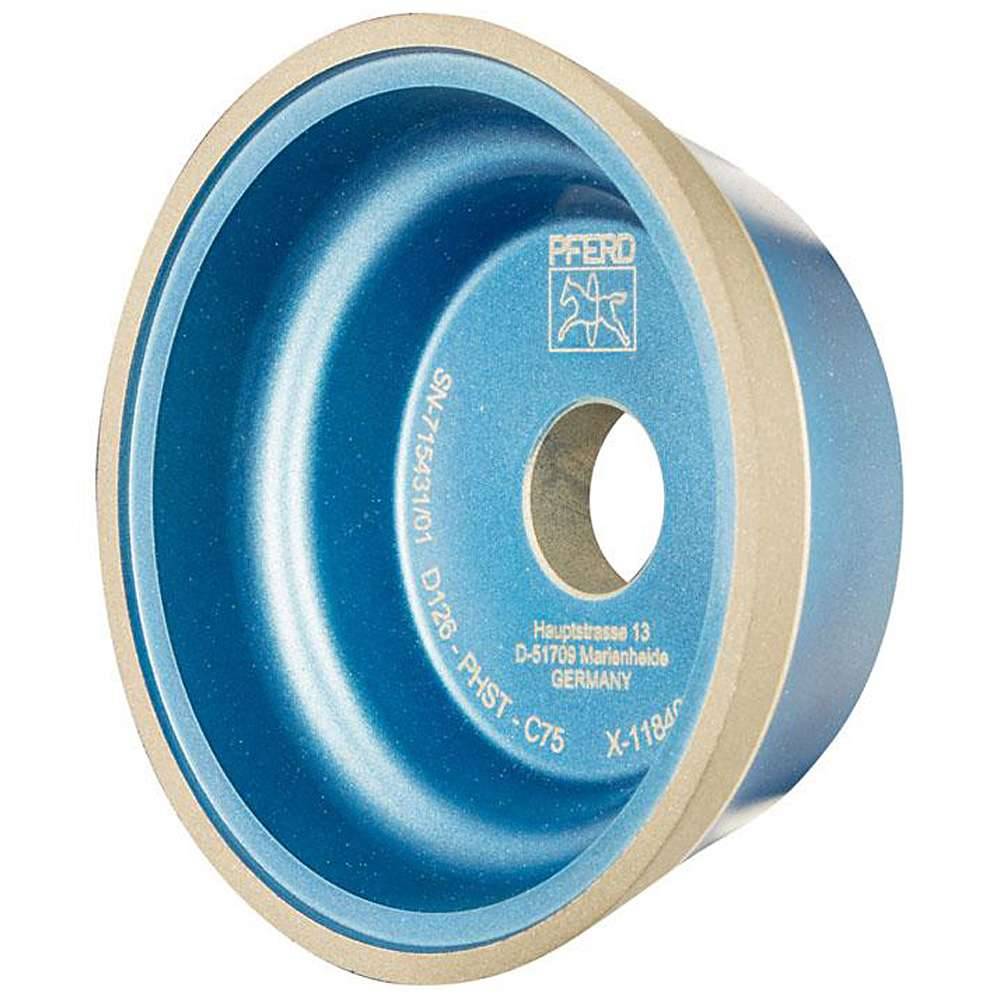 Diamant-Schleifwerkzeug - PFERD 11V9 - Korngröße D 126 - Bezeichnung 11V9 100-3-10-20 D 126 PHST C75 - Bindung PHST - Belagbreite x -dicke 10 x 3 mm