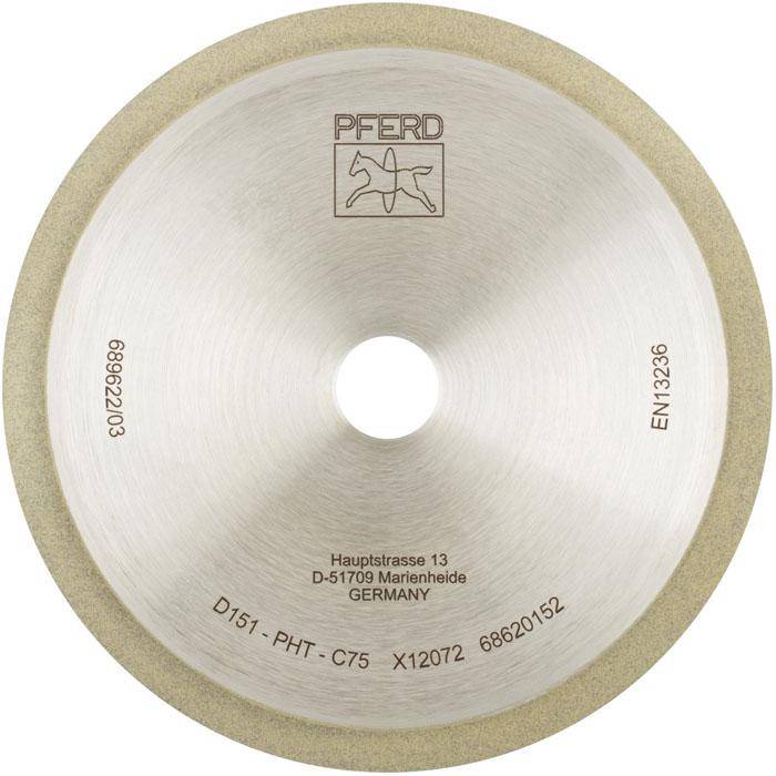 Diamant-Schleifwerkzeug - PFERD 1A1R - Korngröße D 126 - Bezeichnung 1A1R 150-1-7-20 D 151 PHT C75 - Durchmesser 150 mm - Belagbreite x -dicke 7 x