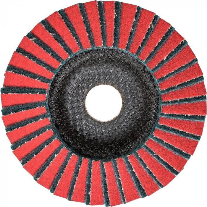 PFERD POLIVLIES-Fächerscheibe PVZ 125 CO-COOL 120 / A 240 F - CO-COOL/Korund A - Außen-ø 125 mm - Korngröße CO-COOL 120 / A 240 F - VE 5 Stück -