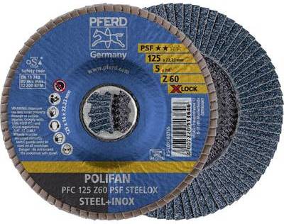 Fächerschleifscheibe X-LOCK STEELOX K60PSF 125mm Pferd