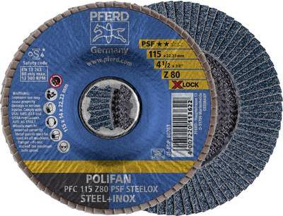 Fächerschleifscheibe X-LOCK STEELOX K80PSF 115mm Pferd