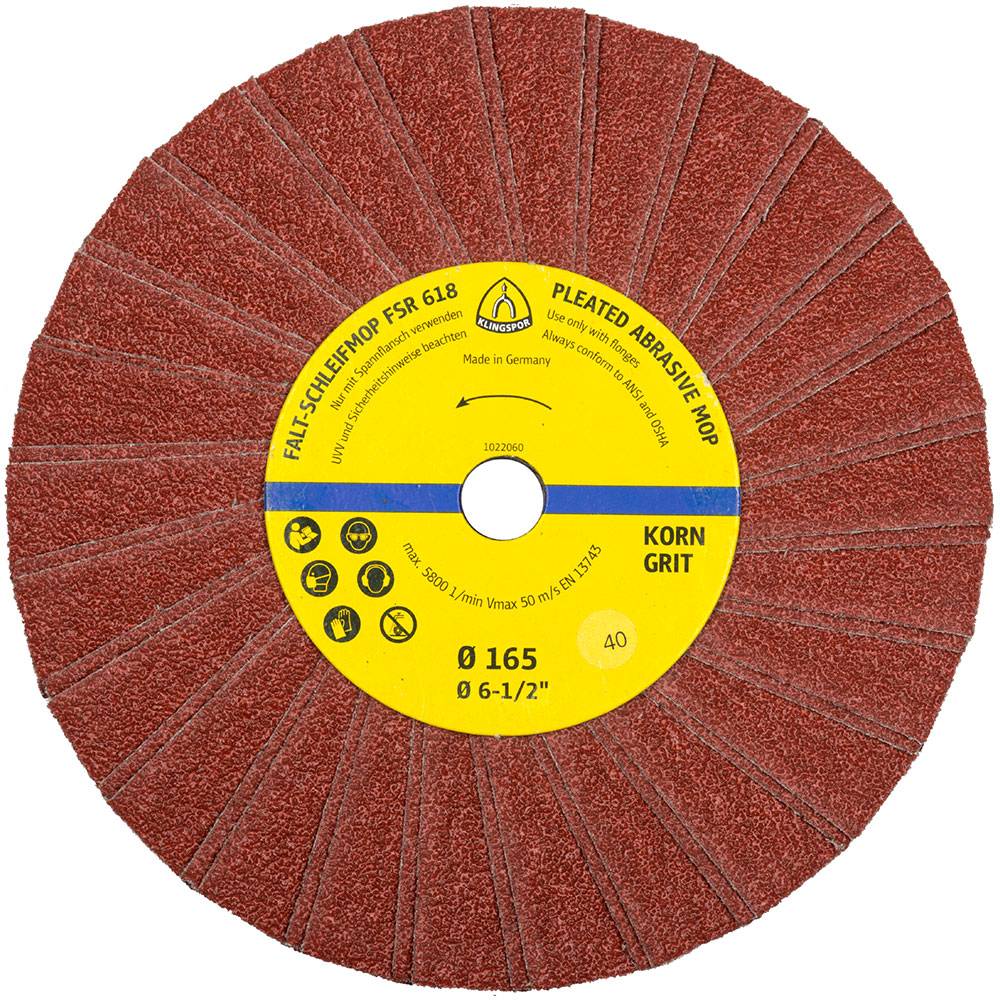 Faltschleifmop Ø 165mm - FSR 618 - K 40 - VE 10 Stück - Preis per VE