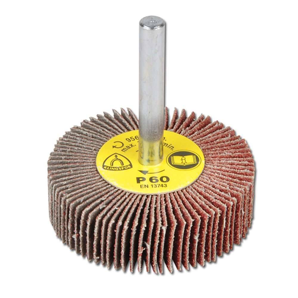Kleinschleifmop - Scheiben-Ø x Höhe: 80 x 20 mm - Körnung K 40, Korund - KM 613 - Schaft-Ø 6 mm - bis 9500 U/min - VE 10 Stück - Preis per VE