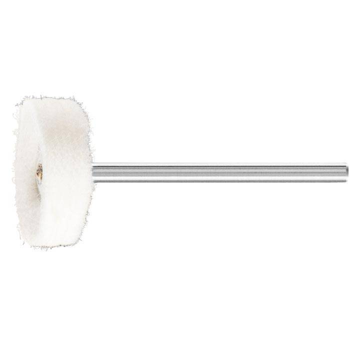 Poliertuchring - PFERD - mit Schaft - Schaft-Ø 3 mm - versch. Besatzmaterialien - Bezeichnung TR 2210/3 FL - Besatzmaterial Flanell - VE 10 Stück