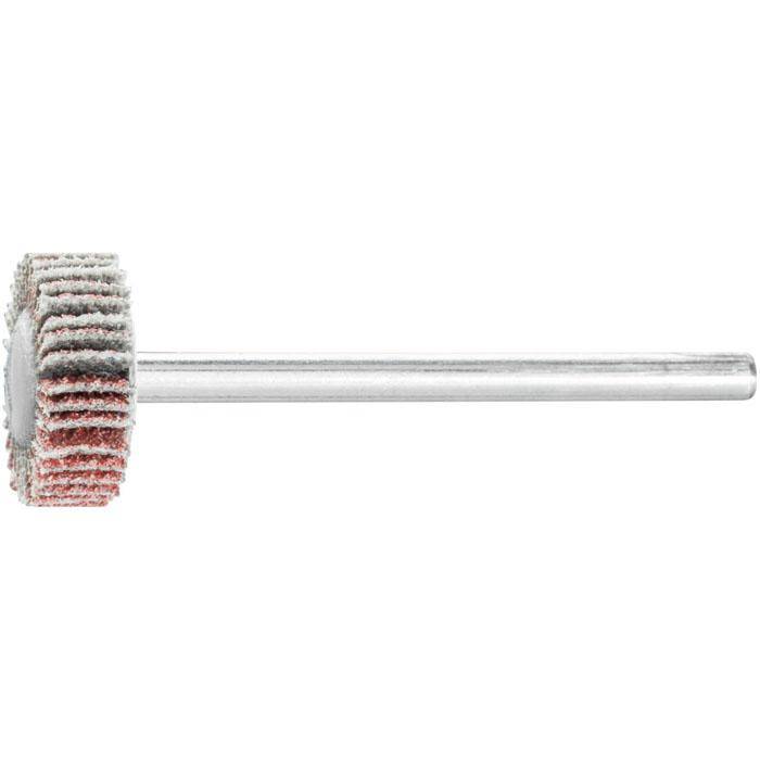 Fächerschleifer - PFERD - Korund A - Maße (D x T) 5 mm - Korngröße 80 - Bezeichnung F 1505/3 A 80 - empf. Drehzahl 25000 min-¹ - max. zul. Drehza