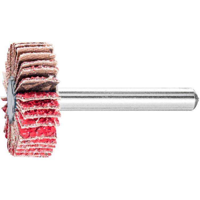Fächerschleifer - PFERD - Schaft-Ø 6 mm - Keramikkorn - Bezeichnung F 3010/6 CO-COOL 40 - Maße (D x T) 30 x 10 mm - Korngröße 40 - empf. Drehzahl