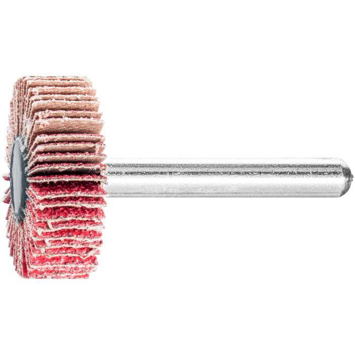 Fächerschleifer - PFERD - Schaft-Ø 6 mm - Keramikkorn - Bezeichnung F 3010/6 CO-COOL 80 - Maße (D x T) 30 x 10 mm - Korngröße 80 - empf. Drehzahl