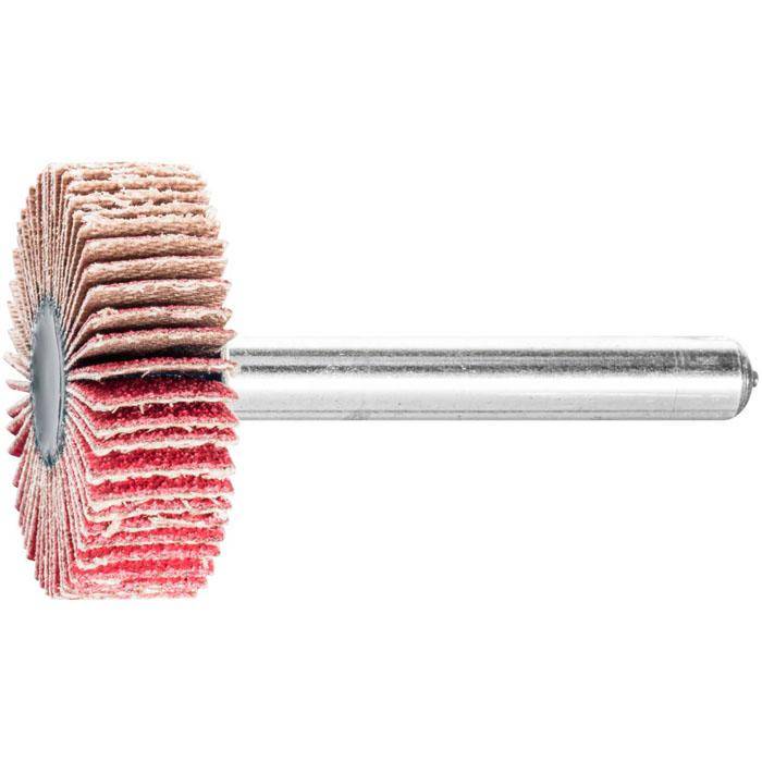 Fächerschleifer - PFERD - Schaft-Ø 6 mm - Keramikkorn - Bezeichnung F 3010/6 CO-COOL 120 - Maße (D x T) 30 x 10 mm - Korngröße 120 - empf. Drehza