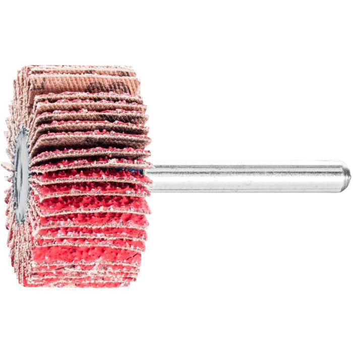 Fächerschleifer - PFERD - Schaft-Ø 6 mm - Keramikkorn - Bezeichnung F 4020/6 CO-COOL 40 - Maße (D x T) 40 x 20 mm - Korngröße 40 - empf. Drehzahl