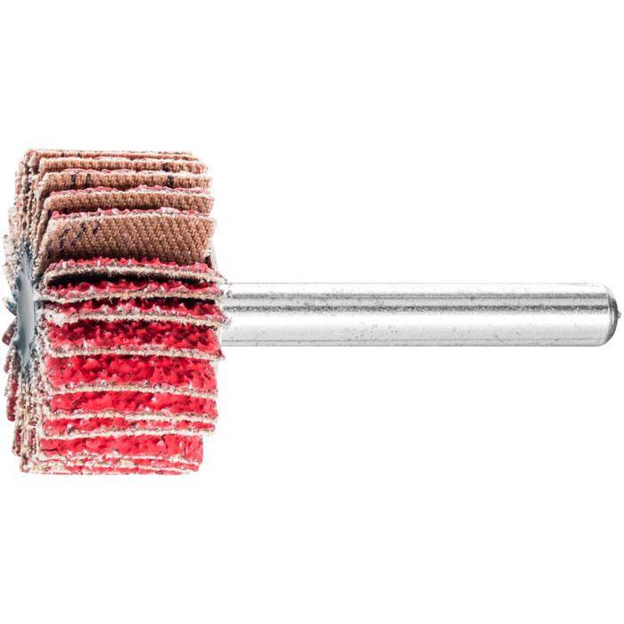 Fächerschleifer - PFERD - Schaft-Ø 6 mm - Keramikkorn - Bezeichnung F 3015/6 CO-COOL 40 - Maße (D x T) 30 x 15 mm - Korngröße 40 - empf. Drehzahl