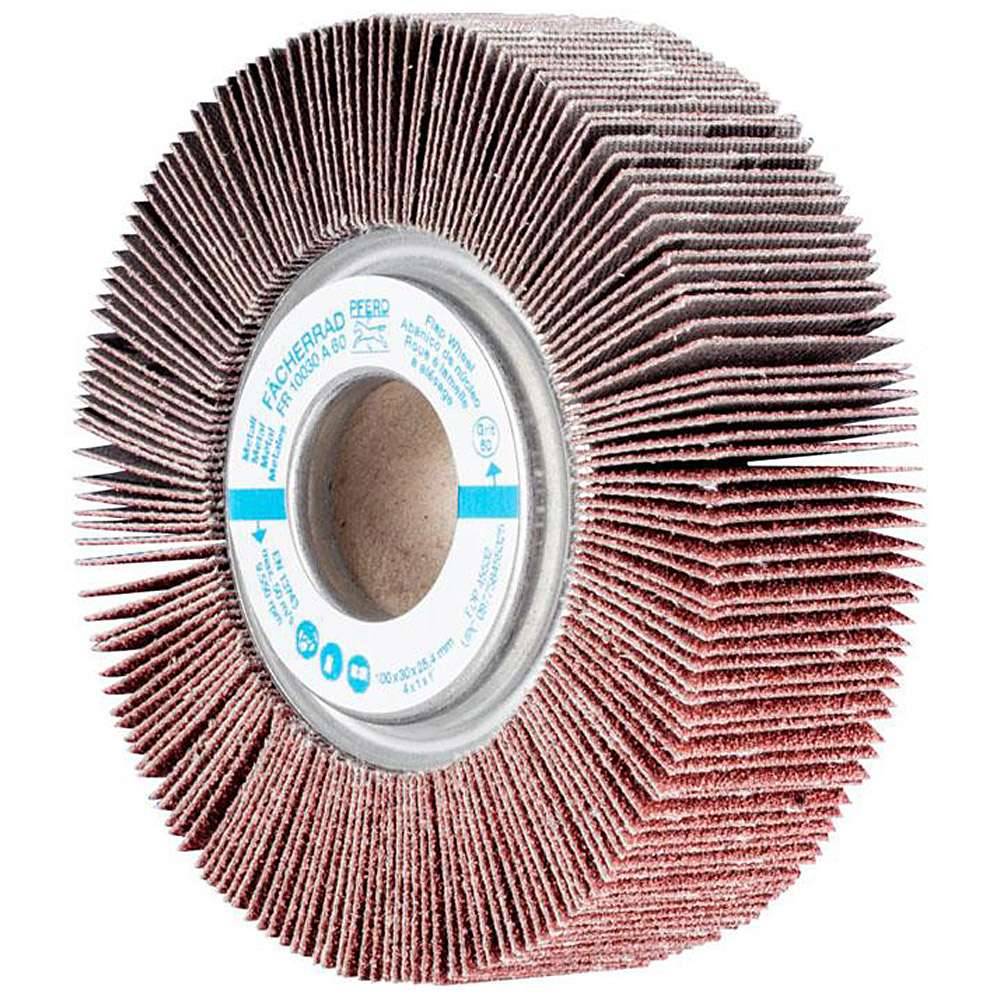 Fächerräder - PFERD - Korund A - Ø 100 mm - Breite 50 mm - Bohrungs-Ø 25,4 mm - Korngröße 60 - VE 2 Stück - Preis per VE