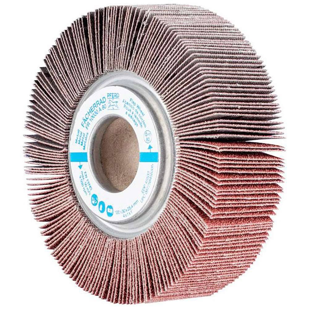 Fächerräder - PFERD - Korund A - Ø 100 mm - Breite 30 mm - Bohrungs-Ø 25,4 mm - Korngröße 30 - VE 2 Stück - Preis per VE
