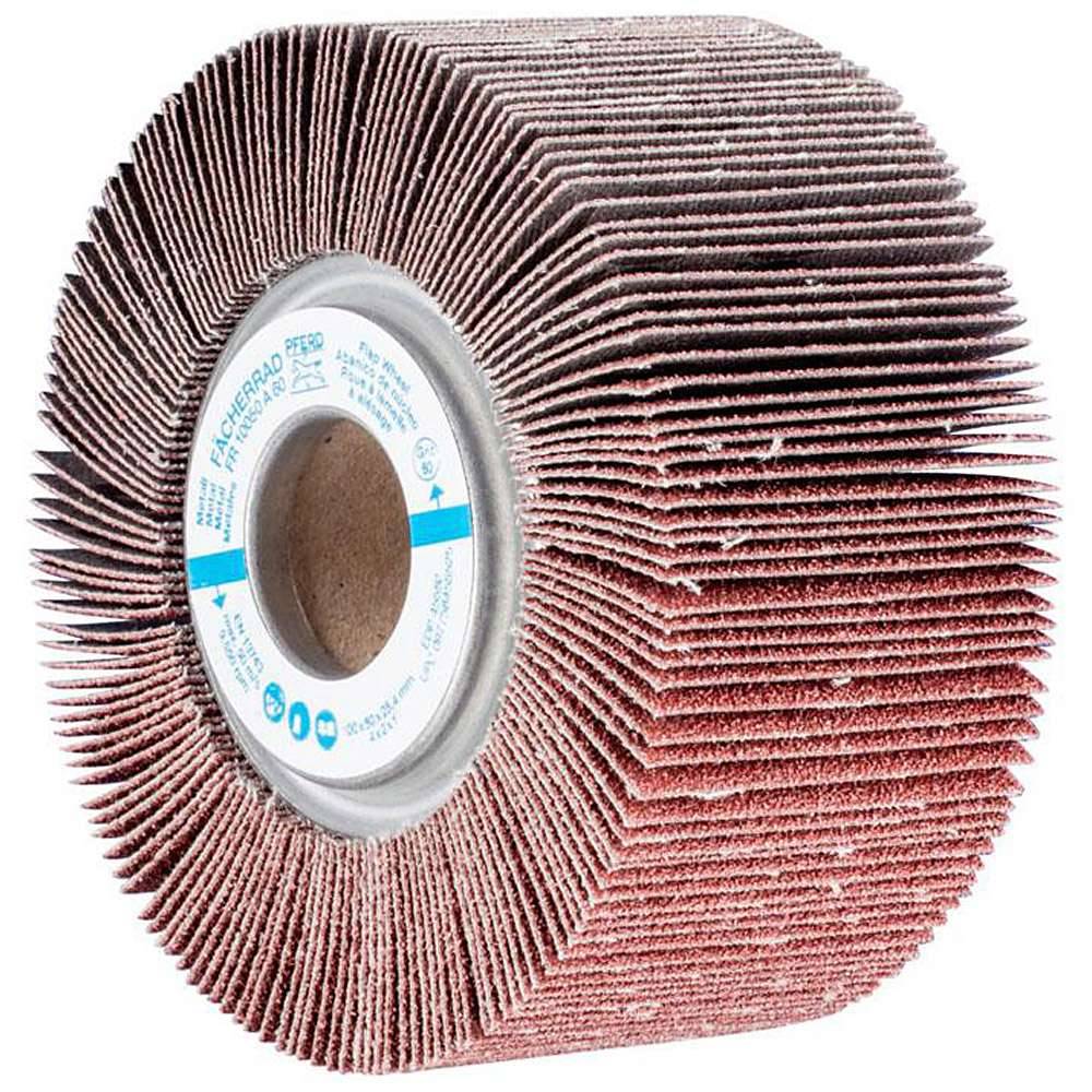 Fächerräder - PFERD - Korund A - Ø 100 mm - Breite 50 mm - Bohrungs-Ø 25,4 mm - Korngröße 60 - VE 2 Stück - Preis per VE