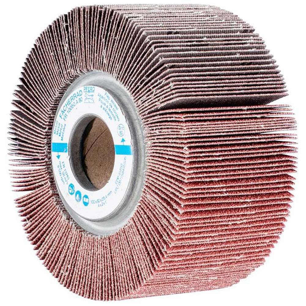 Fächerräder - PFERD - Korund A - Ø 100 mm - Breite 50 mm - Bohrungs-Ø 25,4 mm - Korngröße 80 - VE 2 Stück - Preis per VE