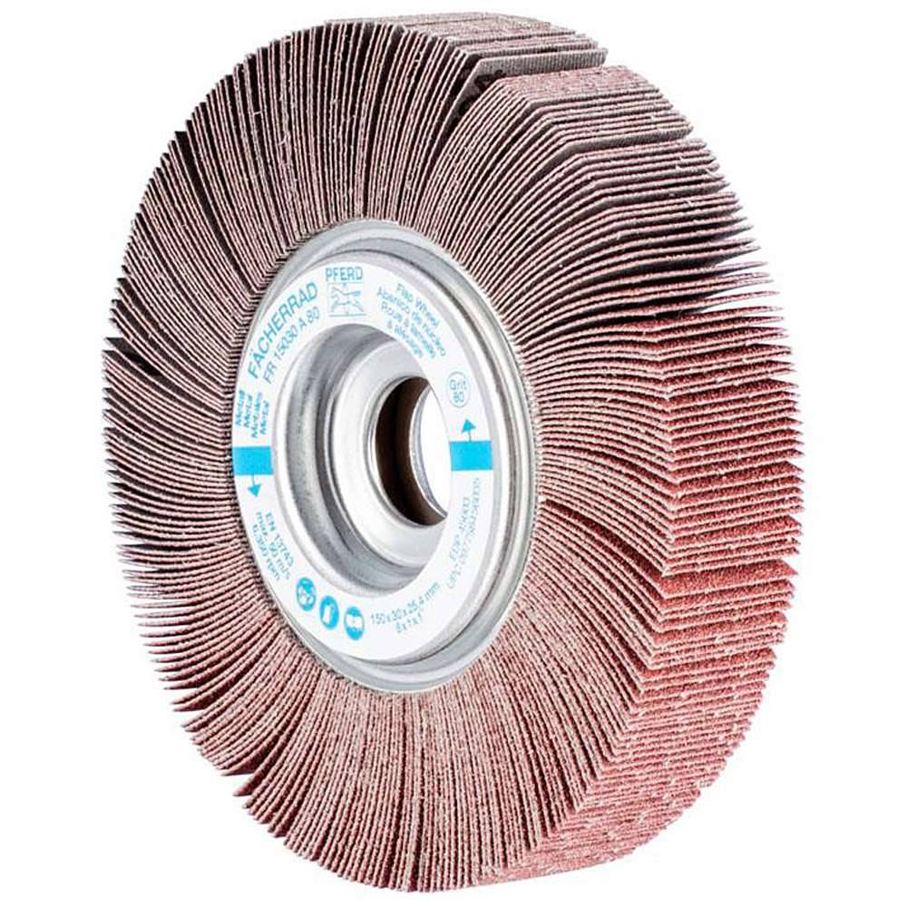 Fächerräder - PFERD - Korund A - Ø 150 mm - Breite 30 mm - Bohrungs-Ø 25,4 mm - Korngröße 80 - VE 2 Stück - Preis per VE