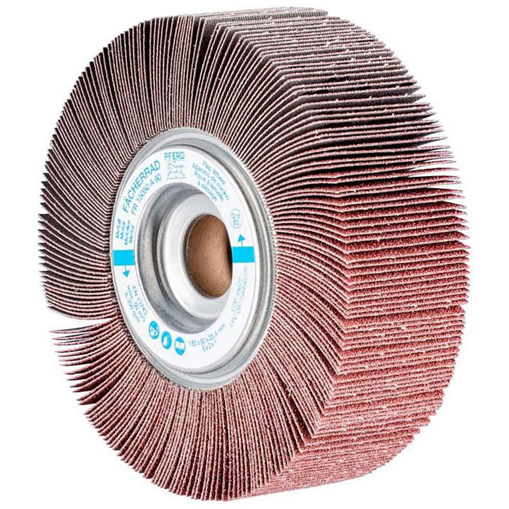 Fächerräder - PFERD - Korund A - Ø 150 mm - Breite 50 mm - Bohrungs-Ø 25,4 mm - Korngröße 60 - VE 2 Stück - Preis per VE