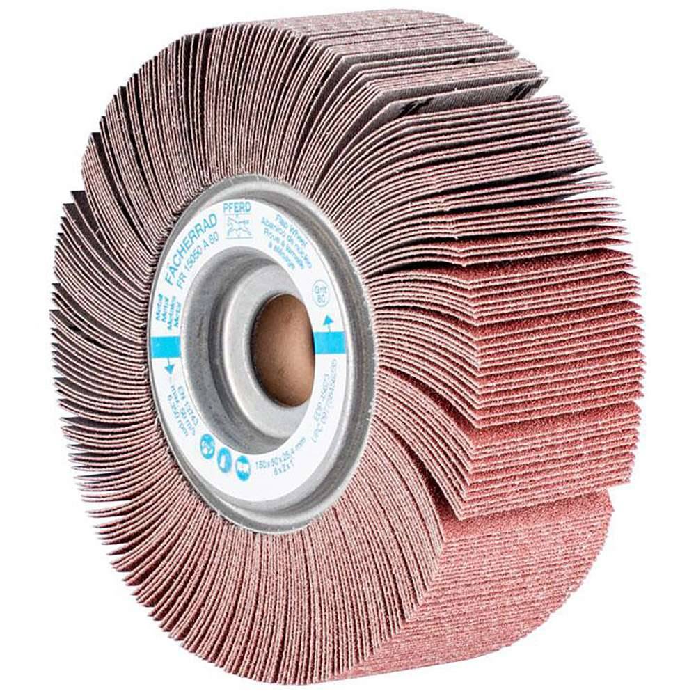 Fächerräder - PFERD - Korund A - Ø 150 mm - Breite 50 mm - Bohrungs-Ø 25,4 mm - Korngröße 80 - VE 2 Stück - Preis per VE