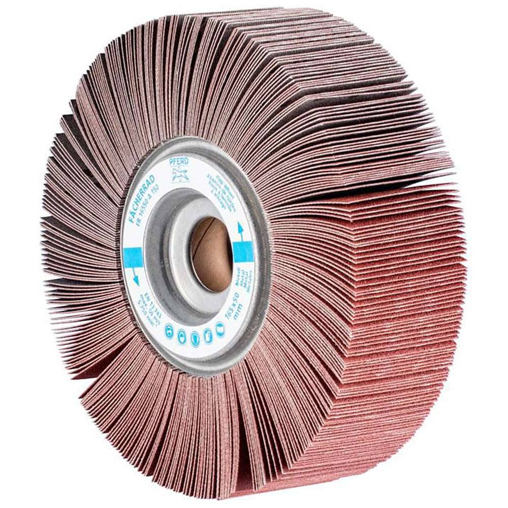 Fächerräder - PFERD - Korund A - Ø 165 mm - Breite 50 mm - Bohrungs-Ø 25,4 mm - Korngröße 150 - VE 2 Stück - Preis per VE