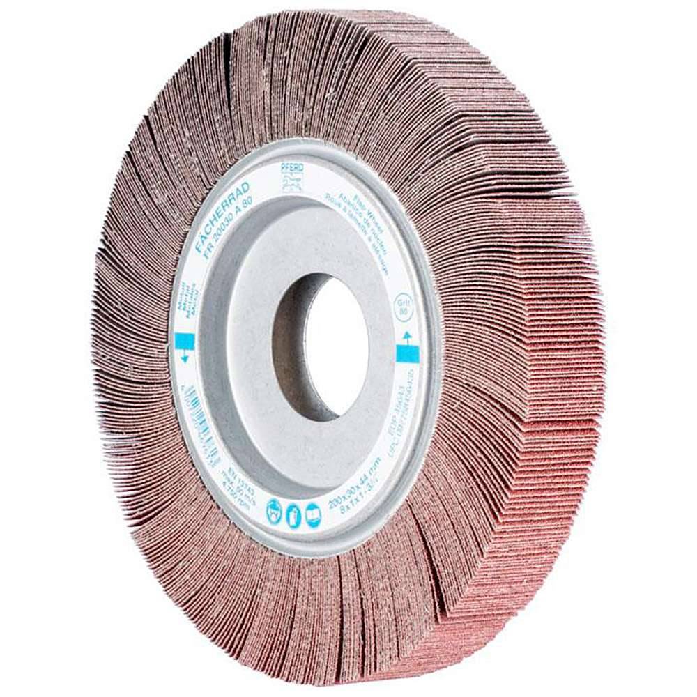 Fächerräder - PFERD - Korund A - Ø 200 mm - Breite 30 mm - Bohrungs-Ø 44 mm - Korngröße 60 - VE 2 Stück - Preis per VE