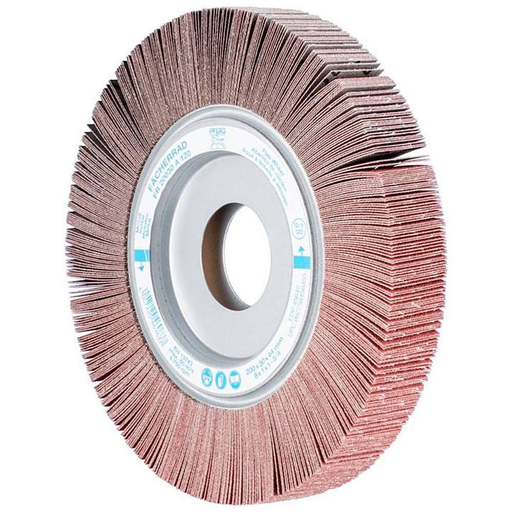 Fächerräder - PFERD - Korund A - Ø 200 mm - Breite 30 mm - Bohrungs-Ø 44 mm - Korngröße 120 - VE 2 Stück - Preis per VE