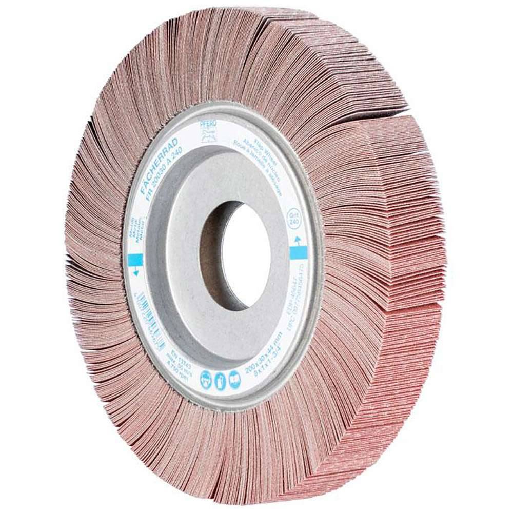 Fächerräder - PFERD - Korund A - Ø 200 mm - Breite 30 mm - Bohrungs-Ø 44 mm - Korngröße 240 - VE 2 Stück - Preis per VE