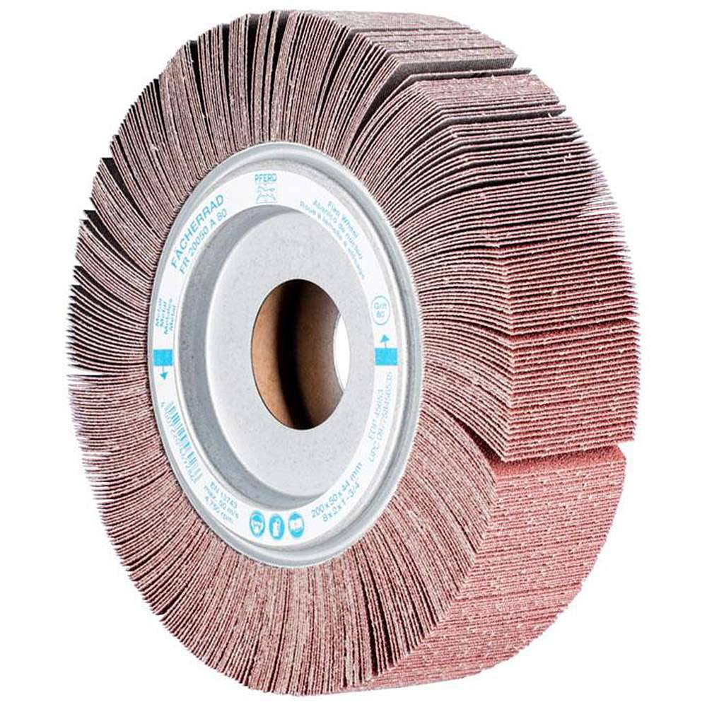 Fächerräder - PFERD - Korund A - Ø 200 mm - Breite 50 mm - Bohrungs-Ø 44 mm - Korngröße 80 - VE 2 Stück - Preis per VE