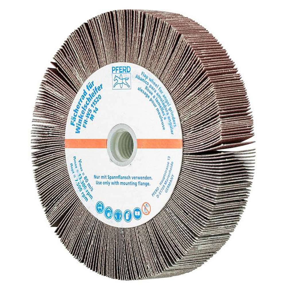 Fächerschleifer - PFERD - für Winkelschleifer - Ø 115 mm - für div. Werkstoffe - Bezeichnung FR WS 11520 M14 A 240 - Gewinde M14 - Korngröße 240