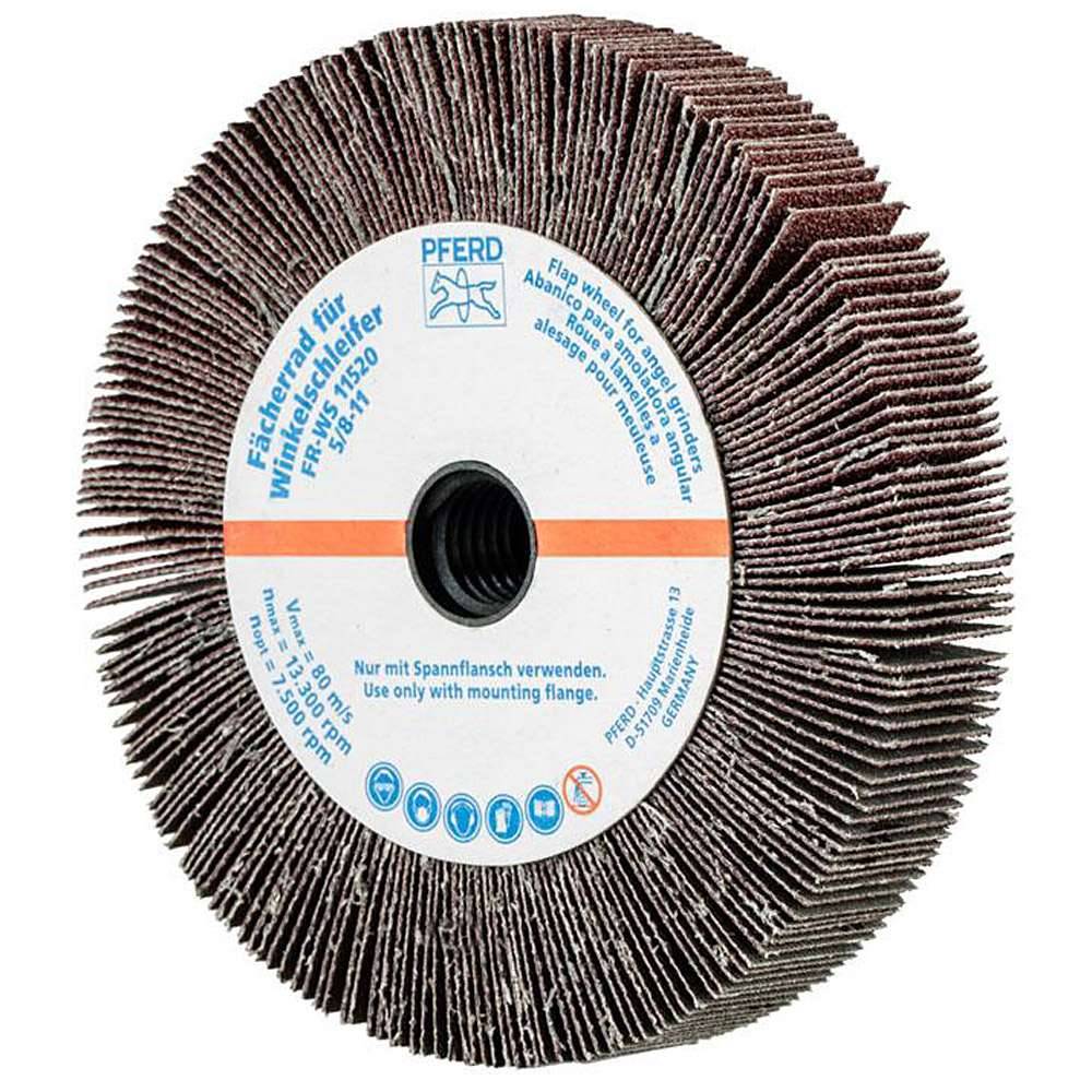 Fächerschleifer - PFERD - für Winkelschleifer - Ø 115 mm - für div. Werkstoffe - Bezeichnung FR WS 11520 5/8-11 A 60 - Gewinde 5/8-11 - Korngröß