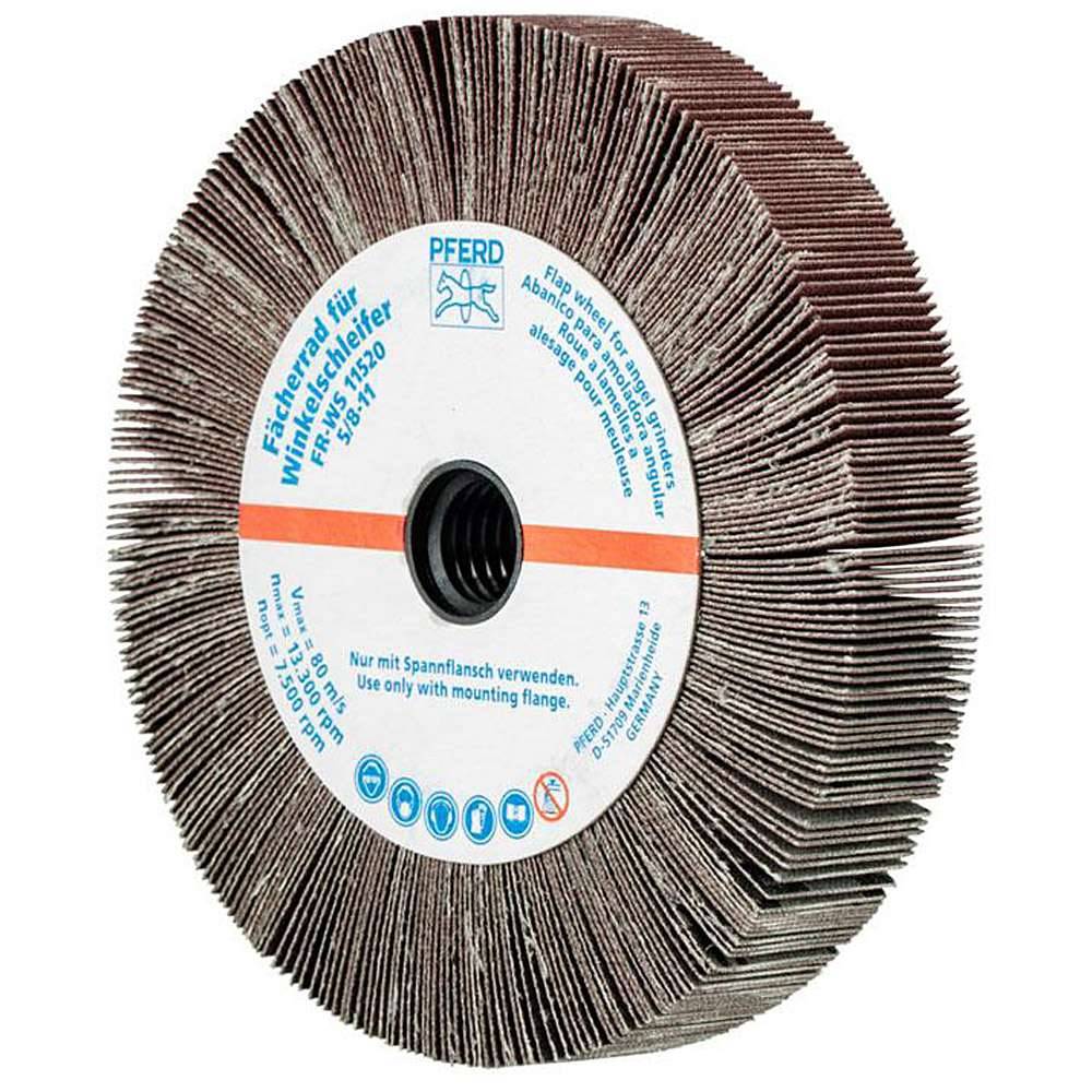 Fächerschleifer - PFERD - für Winkelschleifer - Ø 115 mm - für div. Werkstoffe - Bezeichnung FR WS 11520 5/8-11 A 240 - Gewinde 5/8-11 - Korngrö