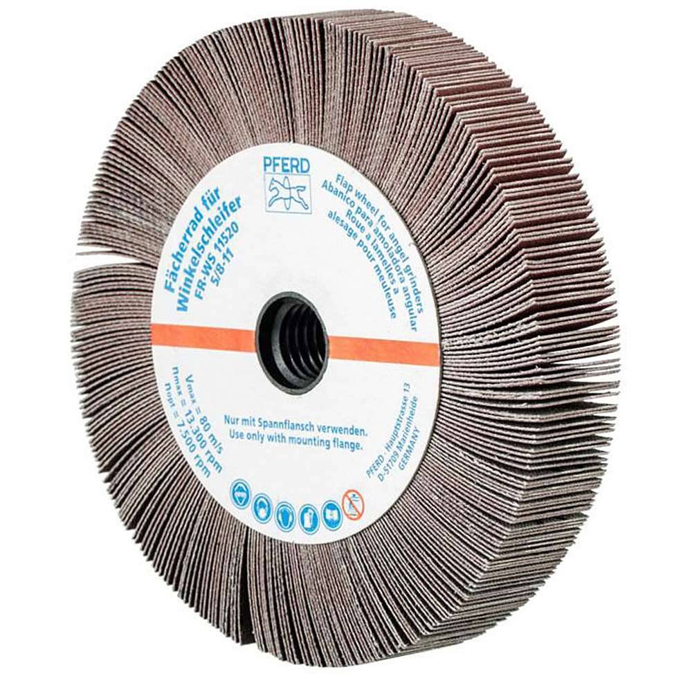 Fächerschleifer - PFERD - für Winkelschleifer - Ø 115 mm - für div. Werkstoffe - Bezeichnung FR WS 11520 5/8-11 A 320 - Gewinde 5/8-11 - Korngrö