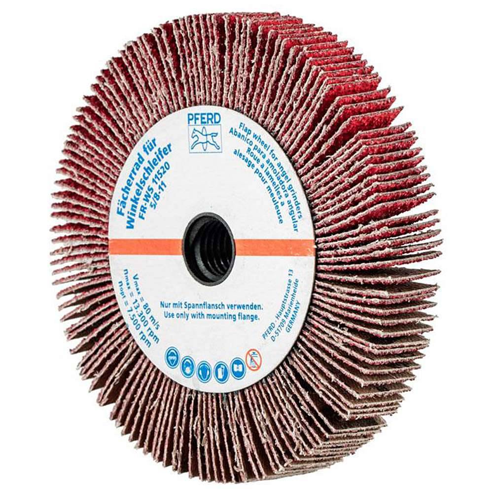 Fächerschleifer - PFERD - für Winkelschleifer - Ø 115 mm - für Edelstahl - Bezeichnung FR WS 11520 5/8-11 CO-COOL 40 - Gewinde 5/8-11 - Korngröß