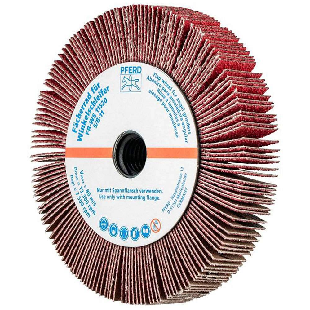 Fächerschleifer - PFERD - für Winkelschleifer - Ø 115 mm - für Edelstahl - Bezeichnung FR WS 11520 5/8-11 CO-COOL 60 - Gewinde 5/8-11 - Korngröß