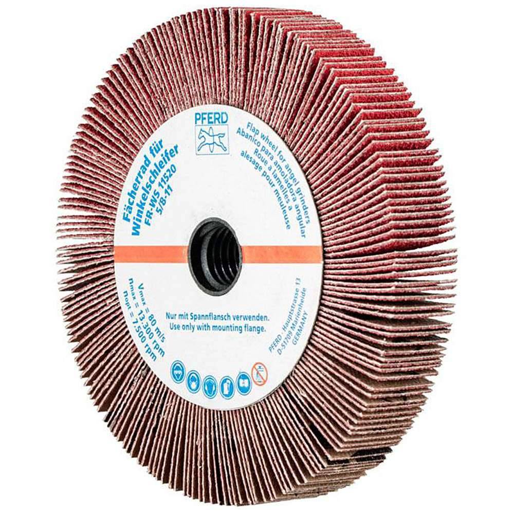 Fächerschleifer - PFERD - für Winkelschleifer - Ø 115 mm - für Edelstahl - Bezeichnung FR WS 11520 5/8-11 CO-COOL 80 - Gewinde 5/8-11 - Korngröß