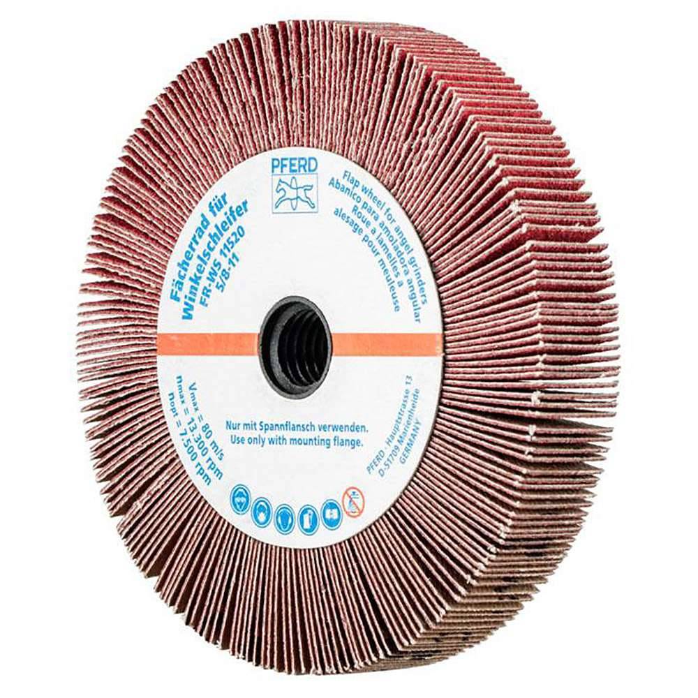 Fächerschleifer - PFERD - für Winkelschleifer - Ø 115 mm - für Edelstahl - Bezeichnung FR WS 11520 5/8-11 CO-COOL 120 - Gewinde 5/8-11 - Korngrö