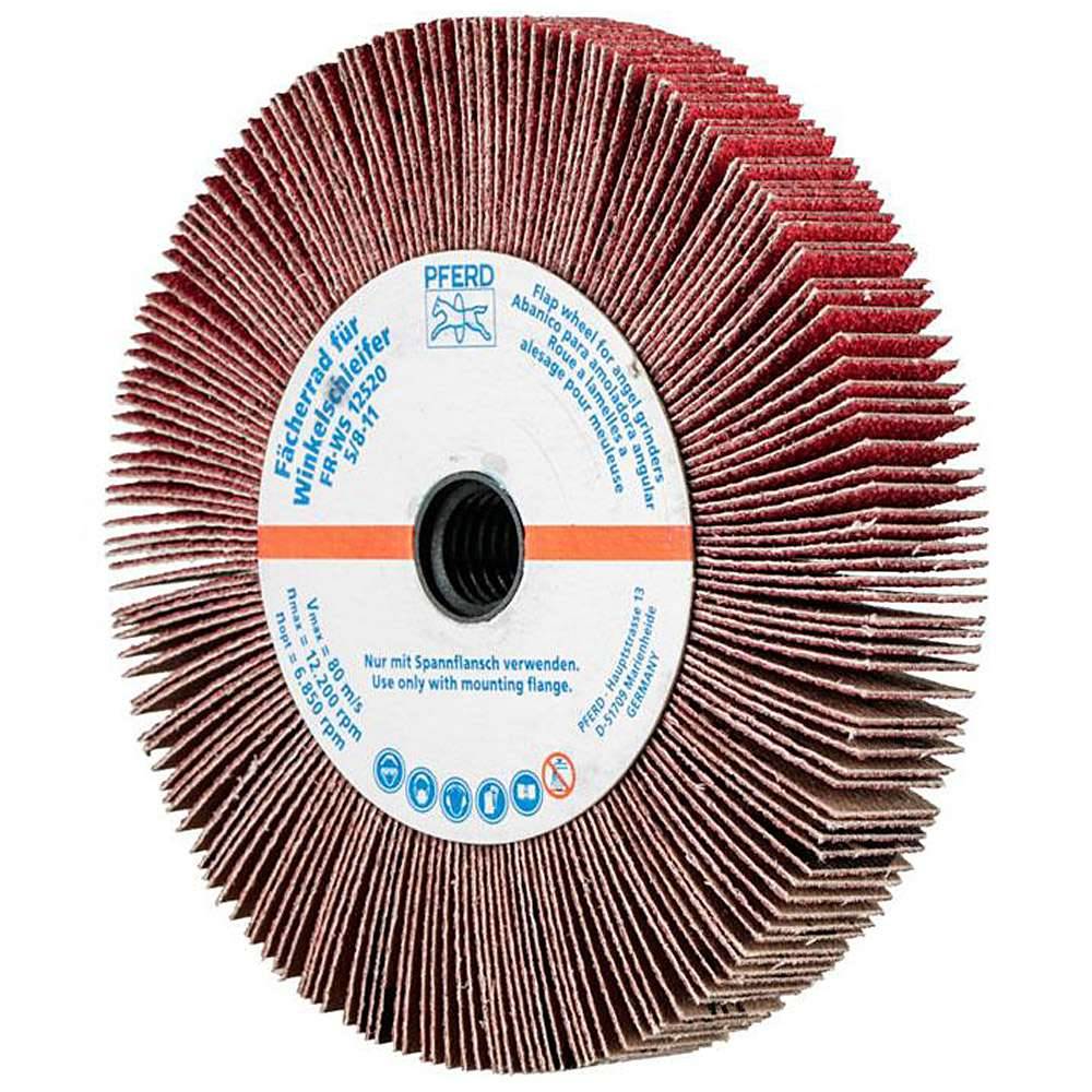 Fächerschleifer - PFERD - für Winkelschleifer - Ø 125 mm - für Edelstahl - Bezeichnung FR WS 12520 5/8-11 CO-COOL 80 - Gewinde 5/8-11 - Korngröß