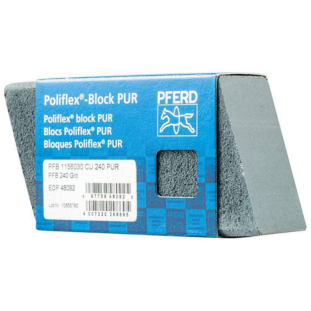Poliflex-Blöcke PUR - PFERD Poliflex® - Länge 115 mm - Breite 60 mm - Höhe 30 mm - Korngröße 240 - VE 5 Stück - Preis per VE